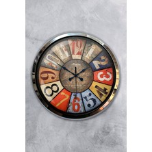 Kasva Concept Hediyelik 40 cm Krom Metal Retro Duvar Saati