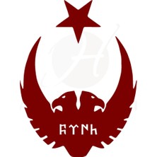 Beta Moda Hub Ay Yıldız Kartal Göktürkçe Türk Oto Sticker Kırmızı 30*25 cm