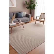 Yıkanabilir Pamuk Dokuma Kilim Doğal Kendinden Saçaklı Yolluk Kaymaz Tabanlı Halı