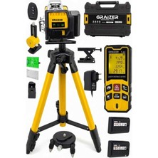 Graizer S16 Köşe Yeşil Çizgi Lazer Terazi 360° Miknatisli Otomatik Hizalama Metre Çantali Lazer Metre
