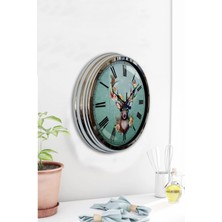 Kasva Concept Hediyelik 40 cm Krom Metal Mutfak Duvar Saati