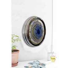 Kasva Concept Hediyelik 40 cm Krom Metal Çiçekli Duvar Saati