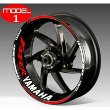 Beta Moda Hub Motosiklet Jant Şeridi Fazer Yamaha Uyumlu Beyaz-Kırmızı Sağ-Sol/ön-Arka