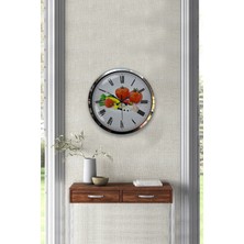 Kasva Concept Hediyelik 40 cm Krom Metal Mutfak Duvar Saati