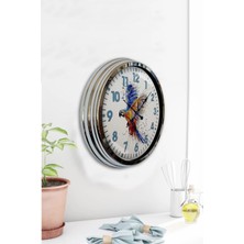 Kasva Concept Hediyelik 40 cm Krom Metal Çiçek Duvar Saati