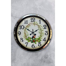 Kasva Concept Hediyelik 40 cm Krom Metal Bird Duvar Saati