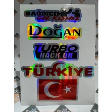 Hologram Kart Araba Arka Cam Yazıları 1 Adet Hologramlı Yeni Model