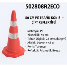 Zeplin Trafik Konisi | Çift Reflektifli – 50 cm Pe