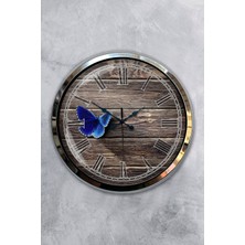 Kasva Concept Hediyelik 40 cm Krom Metal Klas Duvar Saati