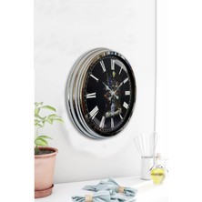 Kasva Concept Hediyelik 40 cm Krom Metal London Duvar Saati