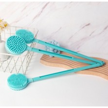  çift taraflı silikon uzun saplı banyo fırçası