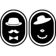 Beta Moda Hub Bay Bayan Wc Kapısı Oto Sticker Siyah 30 x 21 cm