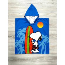 Yiğit Butik Yigit Butik Snoopy Baskılı Panço Çocuk Plaj Havlusu
