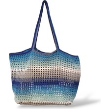 Makrome Ip El Örgüsü Açık Mavi Kadın Fileli Omuz Çantası