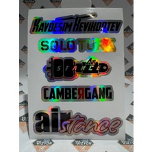 Hologram Kart Araba Arka Cam Yazıları 1 Adet Hologramlı Yeni Model