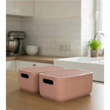 Milena Life 2,4 Lt Kapaklı Çok Amaçlı Saklama Kutusu – 2 Adet Plastik Düzenleyici Organizer