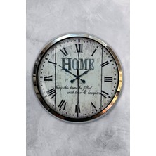 Kasva Concept Hediyelik 40 cm Krom Metal Home Duvar Saati