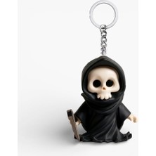 Xtoys Siyah Kapüşonlu Grim Reaper Hareketli Ölüm Meleği Oyuncak Çanta Aksesuarı ve Araba Anahtarlığı | Grimz