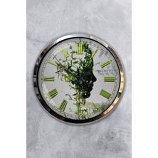 Kasva Concept 40 cm Krom Metal Köy Bakkalı Duvar Saati