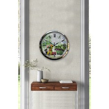 Kasva Concept 40 cm Krom Metal Vazolu Çiçek Duvar Saati