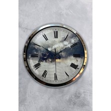 Kasva Concept Hediyelik 40 cm Krom Metal Diyar Duvar Saati