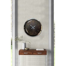 Kasva Concept 40 cm Krom Metal Siyah Sarı Duvar Saati