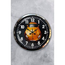 Kasva Concept Hediyelik 40 cm Krom Metal Schengen Duvar Saati