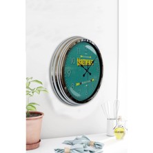 Kasva Concept Hediyelik 40 cm Krom Metal Ingilizce Duvar Saati