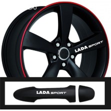 Beta Moda Hub Lada Vega Için Uyumlu Aksesuar Oto Kapı Kolu/jant Sticker 10 Adet 10*1,5 cm