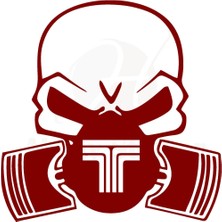 Beta Moda Hub Tofaş Doğan Şahin Kartal Kurukafa Sticker Kırmızı 20*20 cm