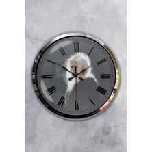 Kasva Concept Hediyelik 40 cm Krom Metal Kadın Duvar Saati