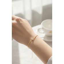 Generic 925 Ayar Gümüş Tektaş Zirkon Taşlı Ince Sık Zincir Bileklik - Elegant Seri