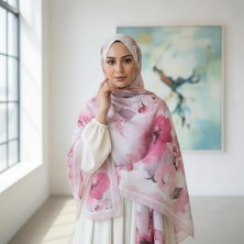 Revam Collection Gül Desen Pamuk Şal Pudra