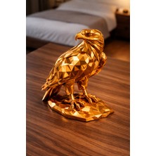 🟤 Parlak Bronz Low Poly Kartal Biblo | Modern Masaüstü Dekor | Geometrik Kartal Heykel