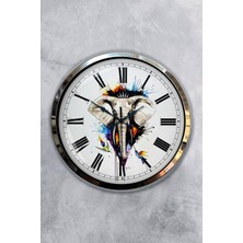 Kasva Concept 40 cm Krom Metal Hayvanlar Alemi Duvar Saati