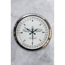Kasva Concept Hediyelik 40 cm Krom Metal Pusula Duvar Saati