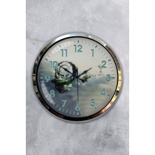 Kasva Concept Hediyelik 40 cm Krom Metal Gece Duvar Saati