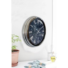 Kasva Concept Hediyelik 40 cm Krom Metal Maps Duvar Saati