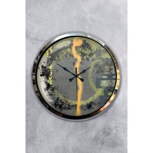 Kasva Concept 40 cm Krom Metal Muhammed Ali Duvar Saati