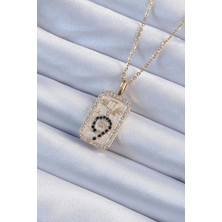 SHC4200 316L Çelik Zincir Altın Renk Zirkon Taşlı Papatya Figürlü Tarot Kolye