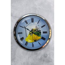 Kasva Concept Hediyelik 40 cm Krom Metal Kedi Duvar Saati