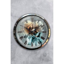 Kasva Concept Hediyelik Dekoratif 40 cm Krom Metal Deniz Duvar Saati