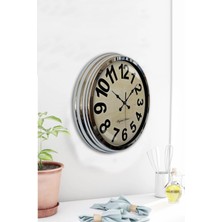 Kasva Concept Hediyelik Dekoratif 40 cm Krom Metal Çilek Duvar Saati