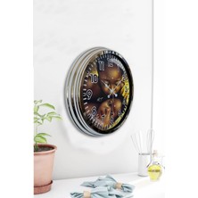 Kasva Concept Hediyelik 40 cm Krom Metal Retro Duvar Saati