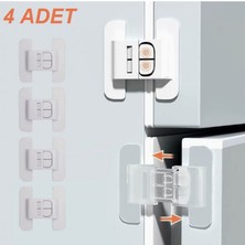 Gusion 4 Adet Buzdolabı Çekmece ve Dolap Kapağı Çocuk Kilidi Çift Butonlu Güvenlik Mekanizma Iki Tuşlu Aç