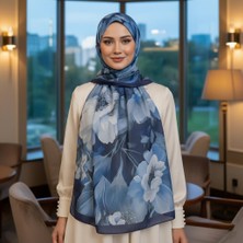 Revam Collection Retro Etnik Desenli Pamuk Soft Şal Soon Serisi Lacivert Mavi