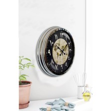 Kasva Concept Hediyelik 40 cm Krom Metal Allah Yazılı Duvar Saati Hediyelik