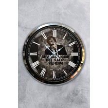 Kasva Concept Hediyelik 40 cm Krom Metal Maps Duvar Saati