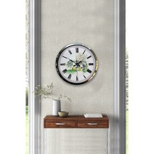 Kasva Concept 40 cm Krom Metal Afrikalı Duvar Saati Hediyelik