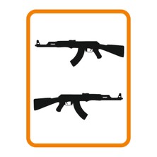 Beta Moda Hub Otomatik Tüfek Tasarım Oto Cam Sticker 2 Adet Sağ-Sol Siyah 20*6 cm